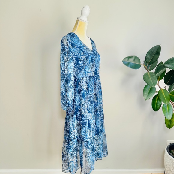 Joie Parisian paisley tiered chiffon Midi Dress - Picture 8 of 11